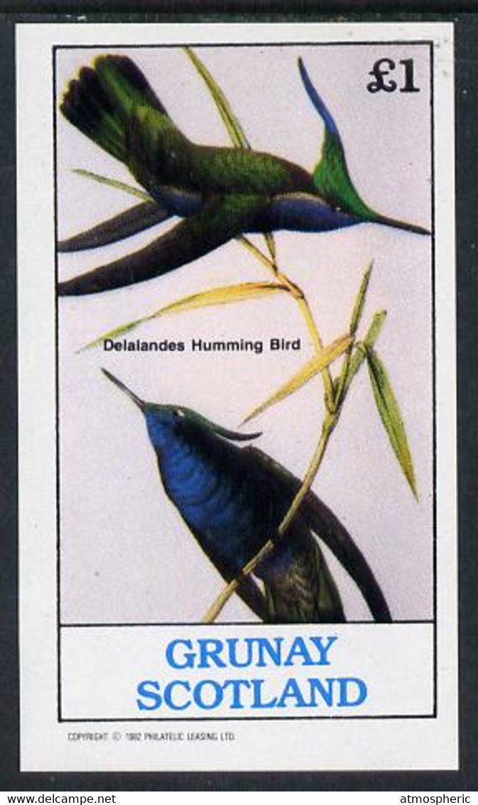 Grunay 1982 Birds #02 (Humming Bird) Imperf Souvenir Sheet (£1 Value) U/M - Ohne Zuordnung