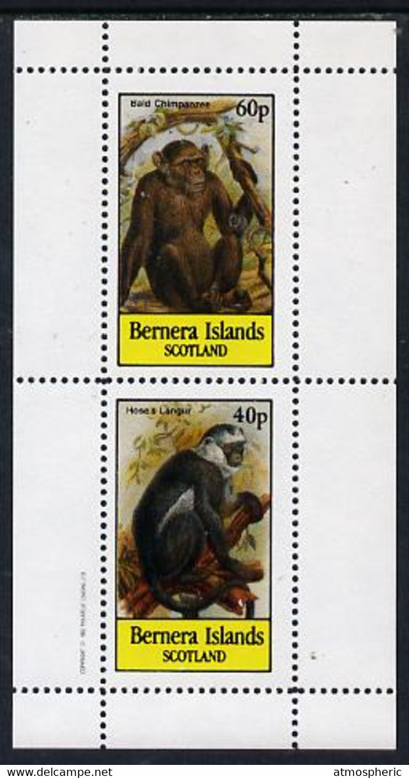 Bernera 1982 Primates (Hose's Langur) Perf  Set Of 2 Values (40p & 60p) U/M - Unclassified