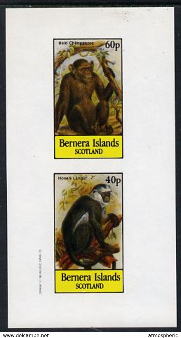 Bernera 1982 Primates (Hose's Langur) Imperf  Set Of 2 Values (40p & 60p) U/M - Sin Clasificación