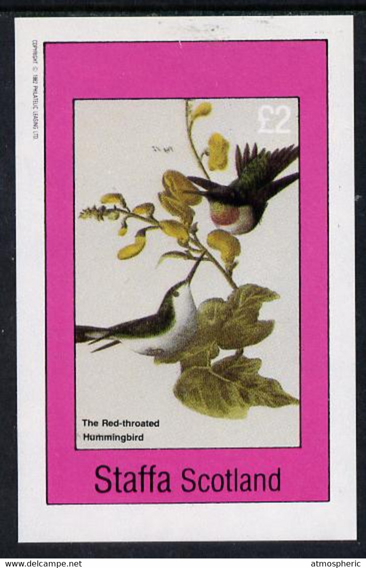 Staffa 1982 Birds #29 (Red Throated Humming Bird) Imperf Deluxe Sheet (£2 Value) U/M - Sin Clasificación