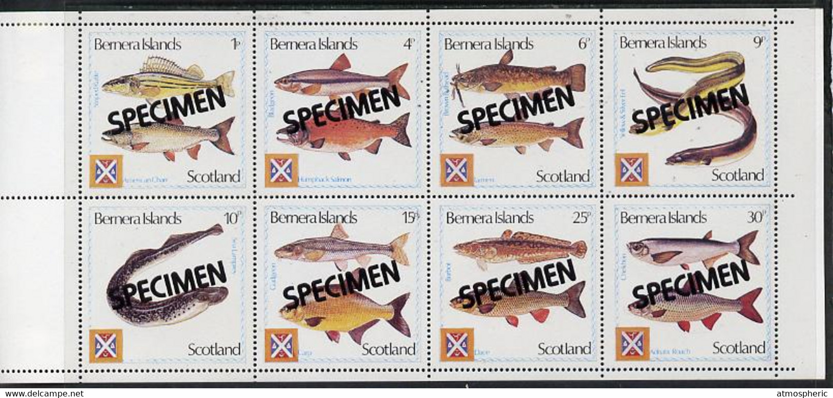 Bernera 1978 Fish Perf Set Of 8 Opt'd SPECIMEN U/M - Sin Clasificación