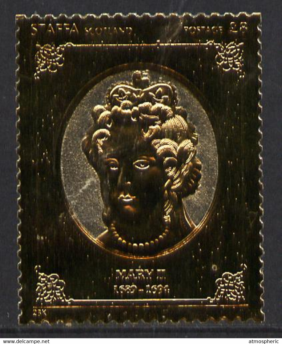 Staffa 1977 Monarchs £8 Mary II Embossed In 23k Gold Foil With 12 Carat White Gold Overlay (Rosen #496) U/M - Sin Clasificación