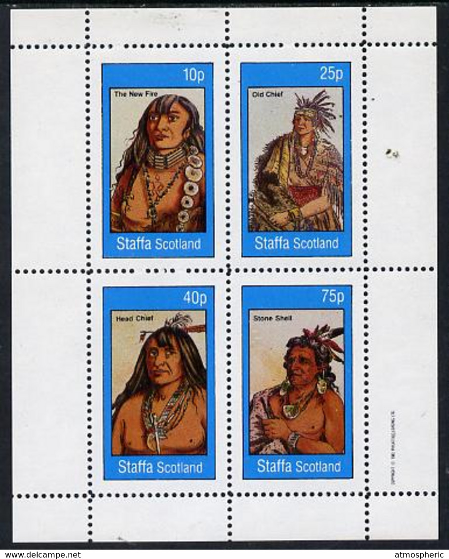 Staffa 1982 N American Indians #01 Perf Set Of 4 Values U/M - Zonder Classificatie