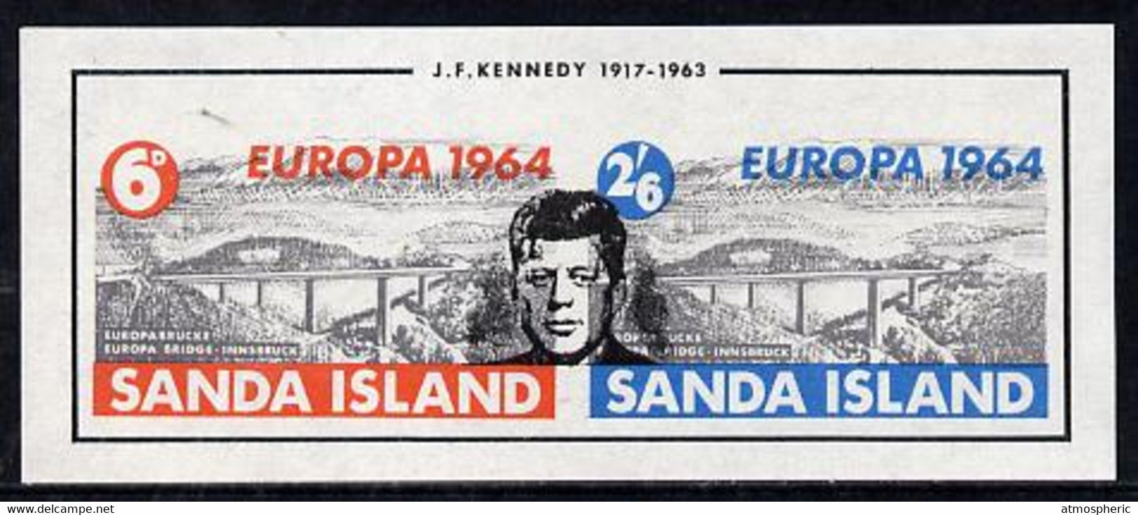Sanda Island 1964 Europa Bridge Imperf M/sheet Opt'd For J F Kennedy Memorial, U/M - Zonder Classificatie