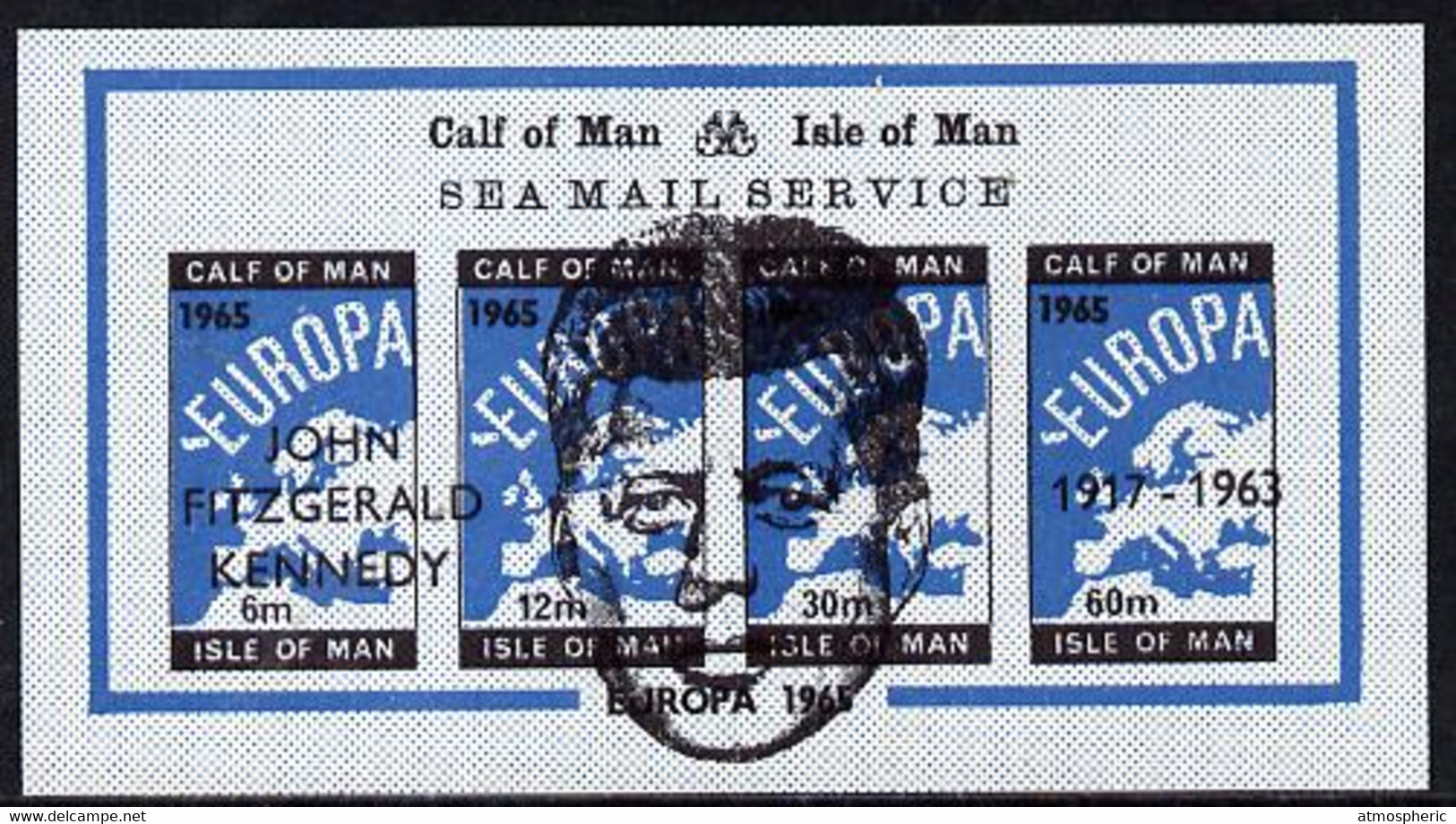 Calf Of Man 1965 J F Kennedy Memorial Opt'd On Europa (large Portrait In Centre Of Sheet) Imperf M/sheet U/M (Rosen CA57 - Sin Clasificación