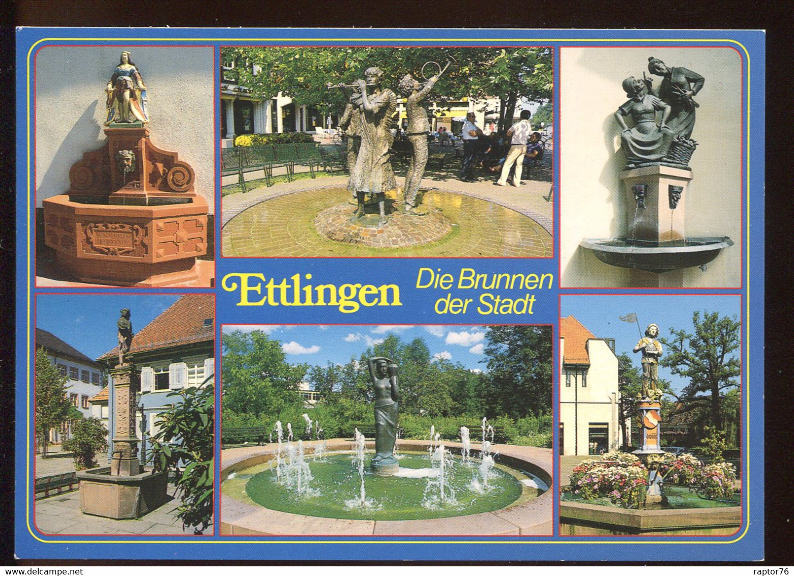 CPM Allemagne ETTLINGEN Die Brunnen Des Stadt Multi Vues - Ettlingen