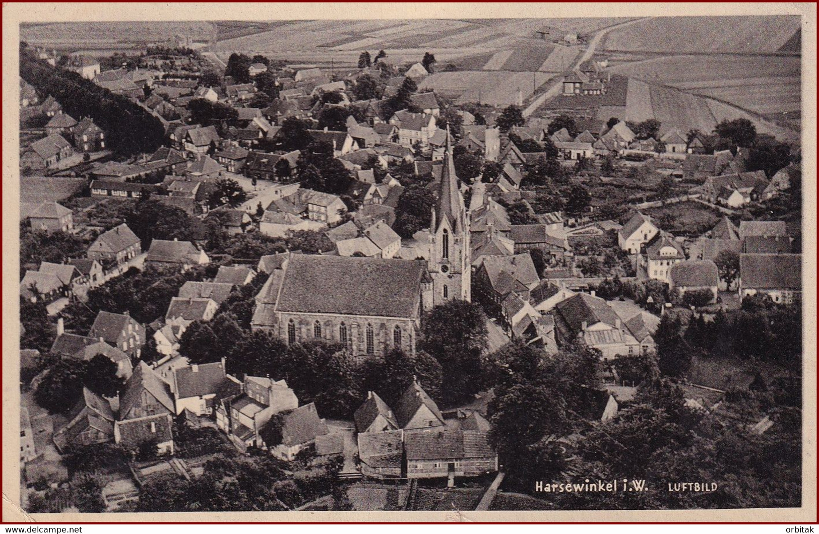 Harsewinkel * Luftbild, Kirche, Stadtzentrum * Deutschland * AK3076 - Harsewinkel