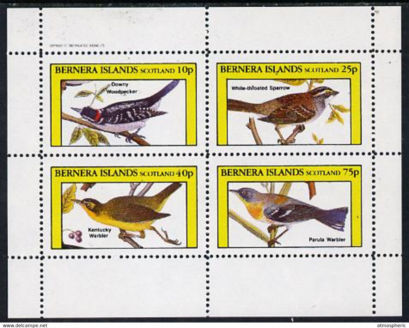 Bernera 1982 Birds #22 (Woodpecker, Warblers Etc) Perf  Set Of 4 Values (10p To 75p) U/M - Scotland
