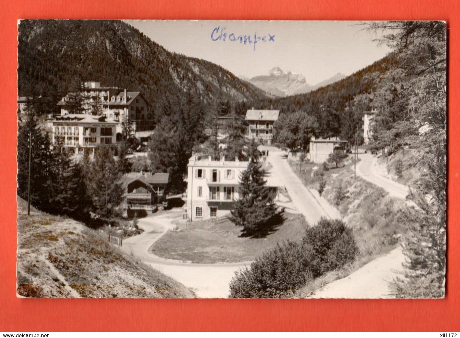 SIO-13  Champex La Route D'Orsières. Cachet Champex 1959  Darbellay 3232 - Orsières