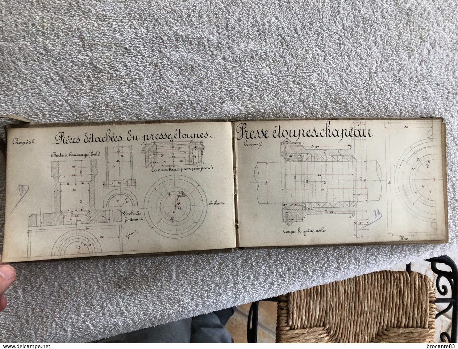 CARNET DE PLAN TECHNIQUE INSTITUT INDUSTRIEL DU BIEN DE LA FRANCE ANNE SCOLAIRE 1912 -1913 - Machines