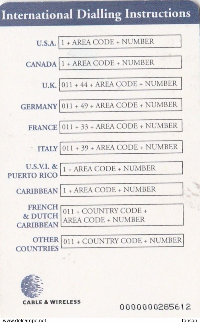 Britsh Virgin Islands, VG-C&W-CHP-0007B, The Baths, 2 Scans   CN : 13 Digits., Red In Chip - Virgin Islands