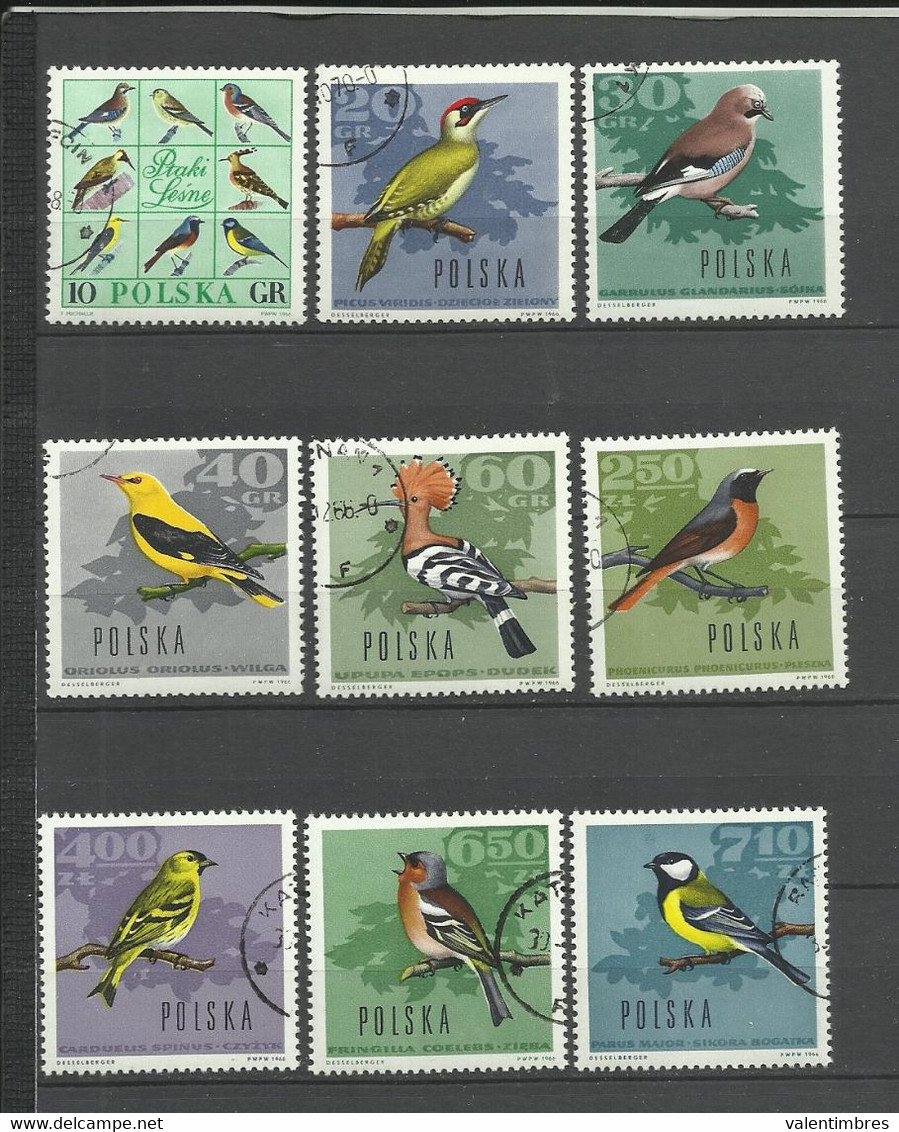 Pologne   YT  Oblitérés 1568/76 Oiseaux Birds Aves Vogel  Poland Polska Polen - Autres & Non Classés