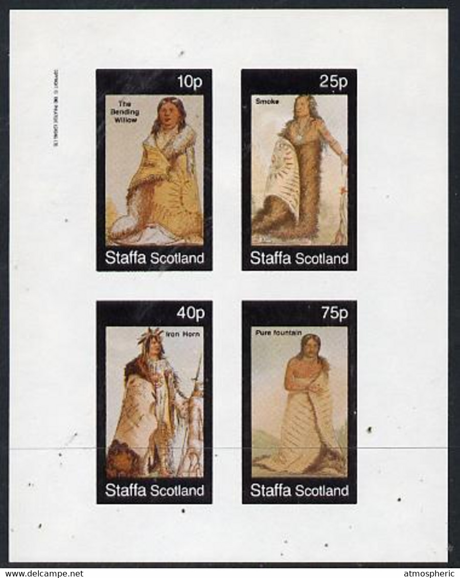 Staffa 1982 N American Indians #07 Imperf Set Of 4 Values U/M - Scotland