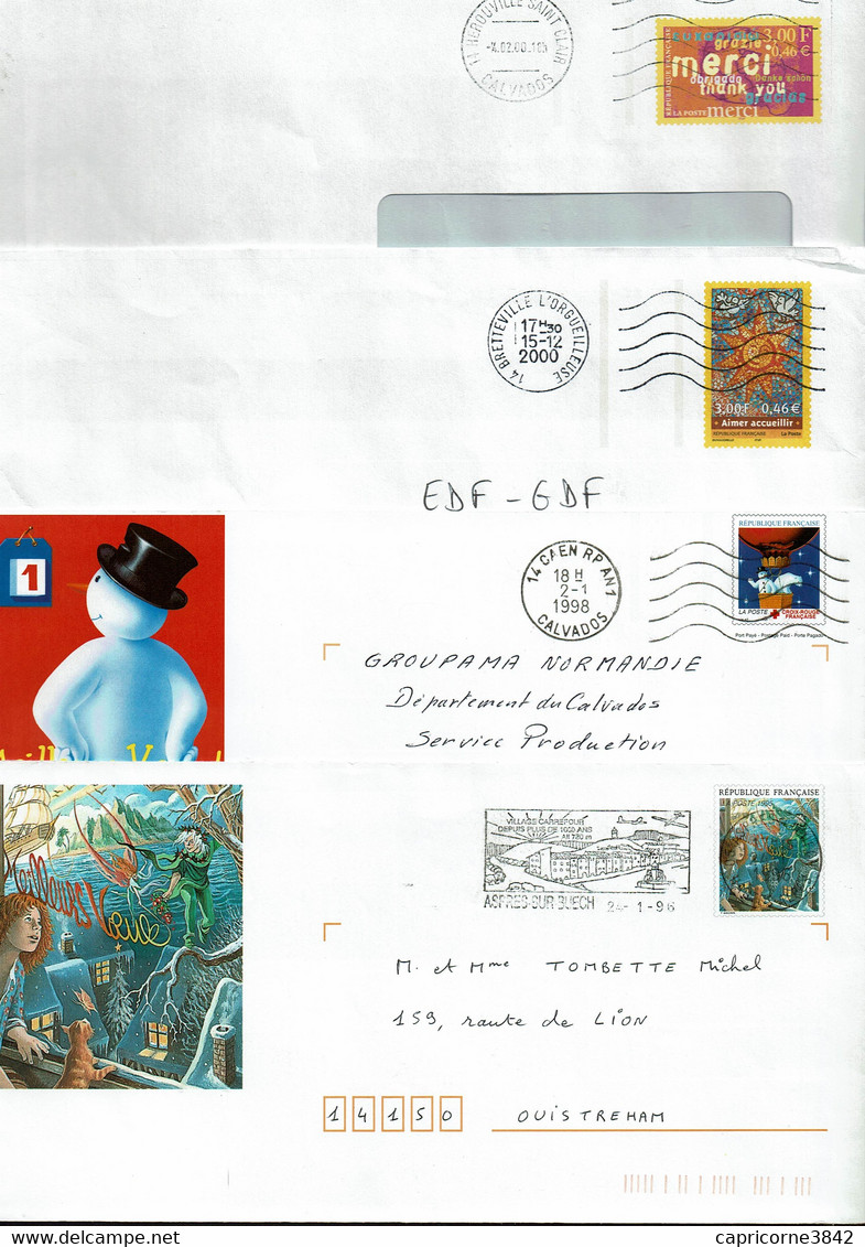 4 Enveloppes PAP - VŒUX ET FETES - Listos A Ser Enviados: Otros (1995-...)