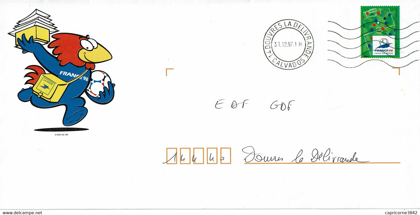 Enveloppe PAP - COUPE DU MONDE - FRANCE 98 - MASCOTTE FOOTIX - PAP: Sonstige (1995-...)