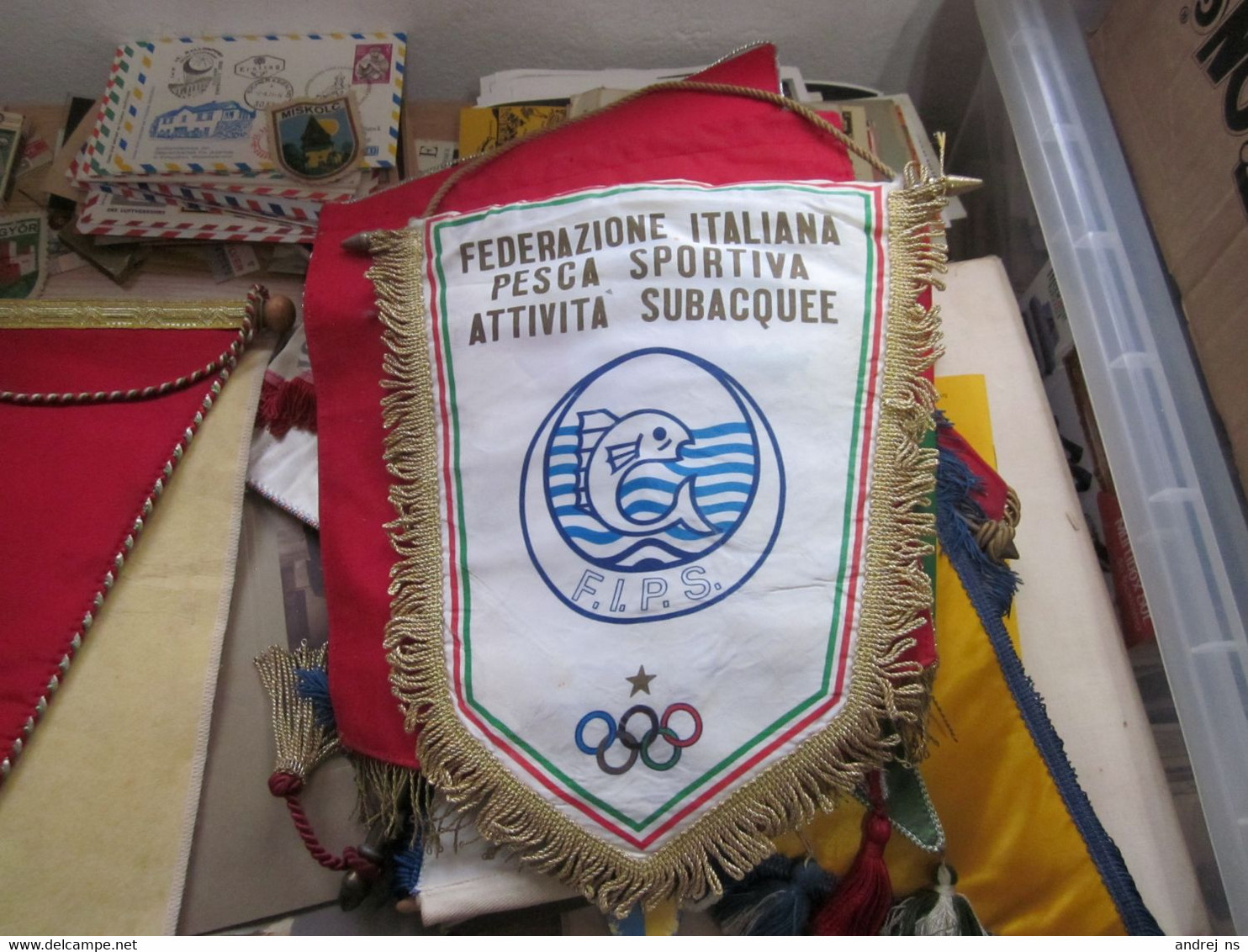 Sports Flags - Federazione Italiana Pesca Sportiva E Attività Subacquee 30x30 Cm - Natation