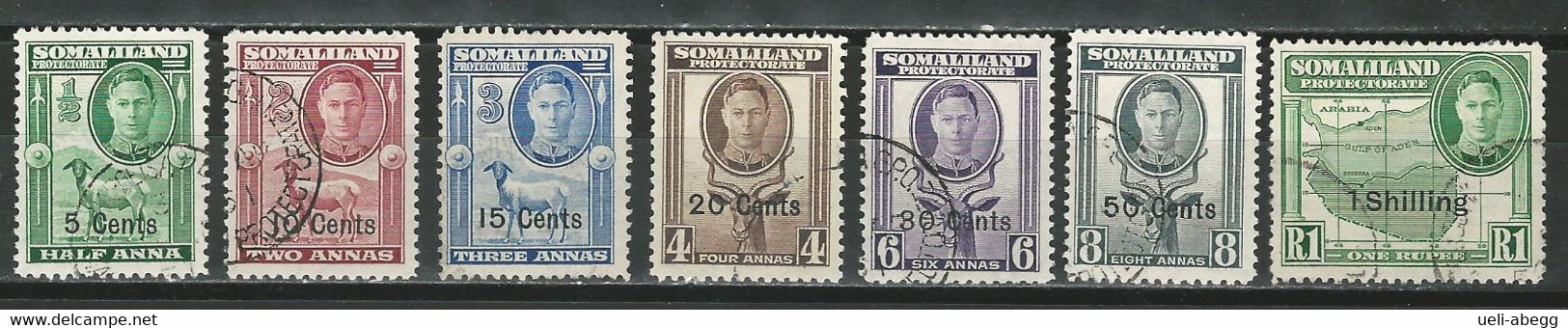 Somaliland SG 125-30, 132, Mi 109-14, 116 O - Somaliland (Protectoraat ...-1959)