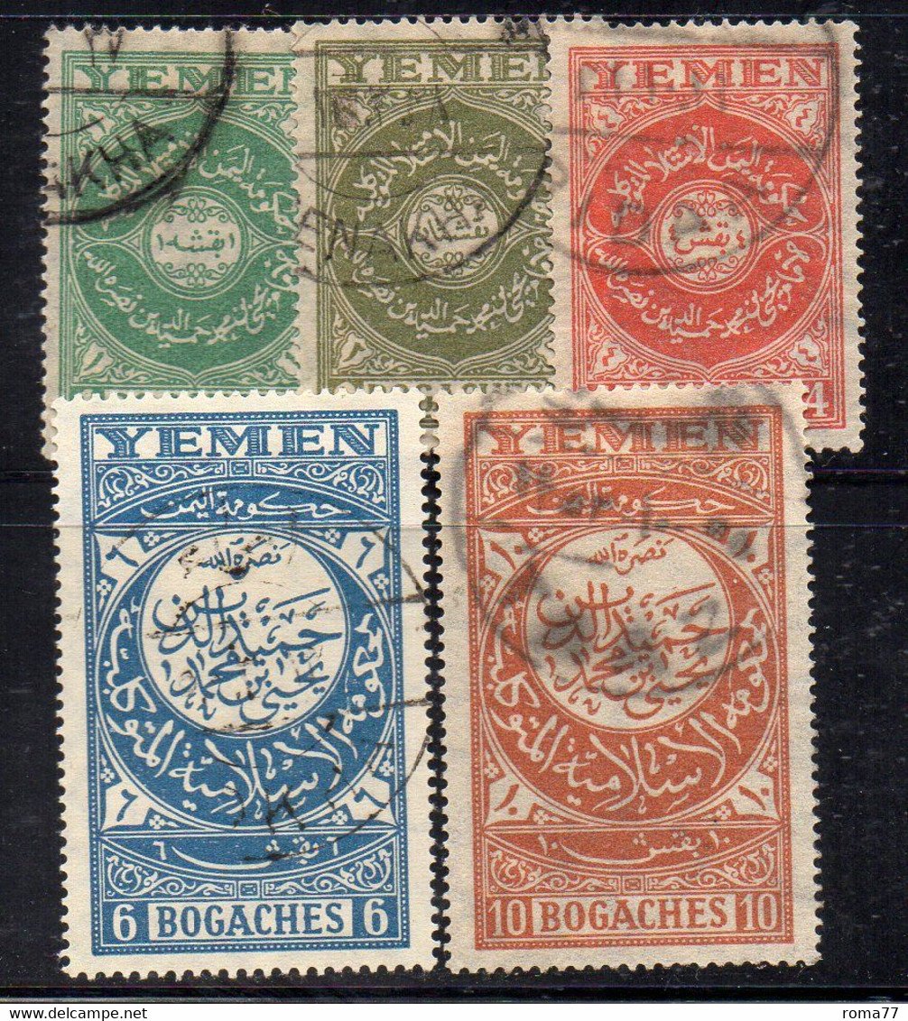 Q364A - YEMEN 1930 ,  Serietta 5 Valori N. 2/5  Usati - Jemen