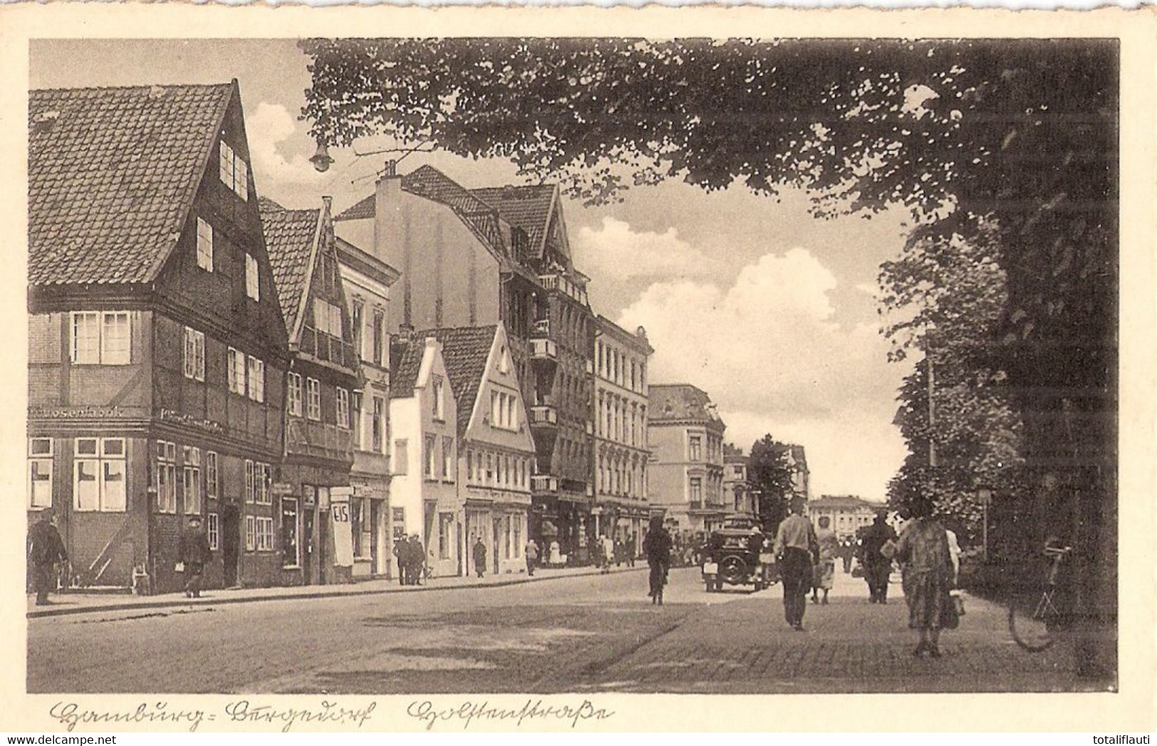 Hamburg BERGEDORF Holstenstrasse Geschäfte Vorn Links Spirituosenfabrik 31.12.1940 Gelaufen Absender Südstrasse 3 - Bergedorf