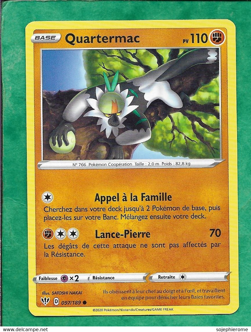 Pokémon 2020 Epée Et Bouclier Ténèbres Embrasées 097/189 Quartermac 2scans - Spada E Scudo