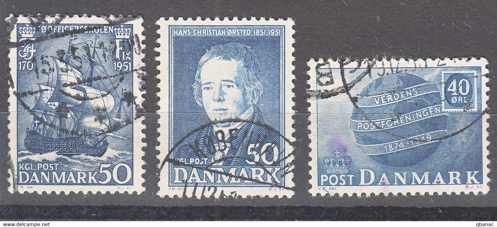 Denmark 1949,1951 Mi#320,324,325 Used - Gebruikt