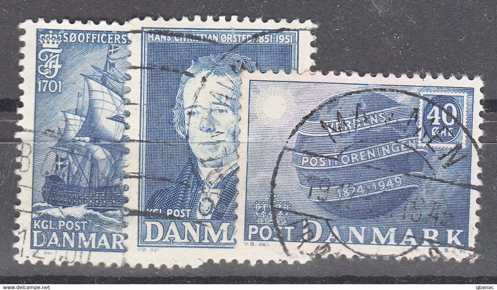 Denmark 1949,1951 Mi#320,324,325 Used - Usati