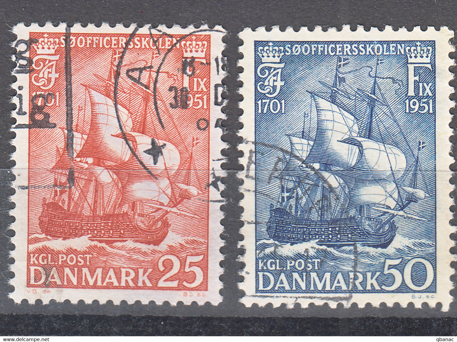 Denmark 1951 Boats Ships Mi#323-324 Used - Gebraucht