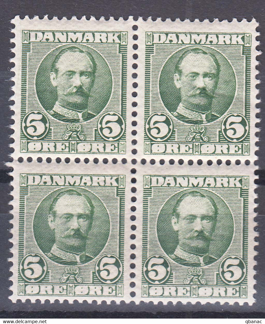 Denmark 1907 Mi#53 Mint Hinged  Piece Of 4 - Unused Stamps