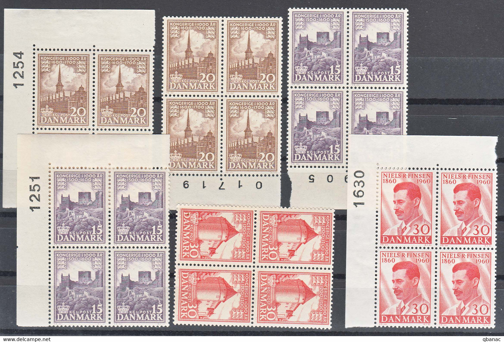 Denmark 1953,1960 Pieces Of 4, Mostly With Plate Marks, Never Hinged - Ungebraucht