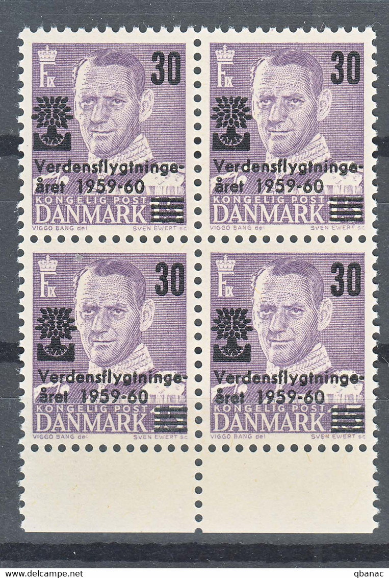 Denmark 1960 Mi#377 Mint Never Hinged Piece Of 4 - Nuovi