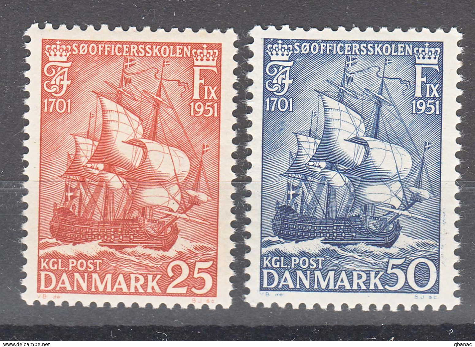 Denmark 1951 Boats Ships Mi#323-324 Mint Never Hinged - Nuevos