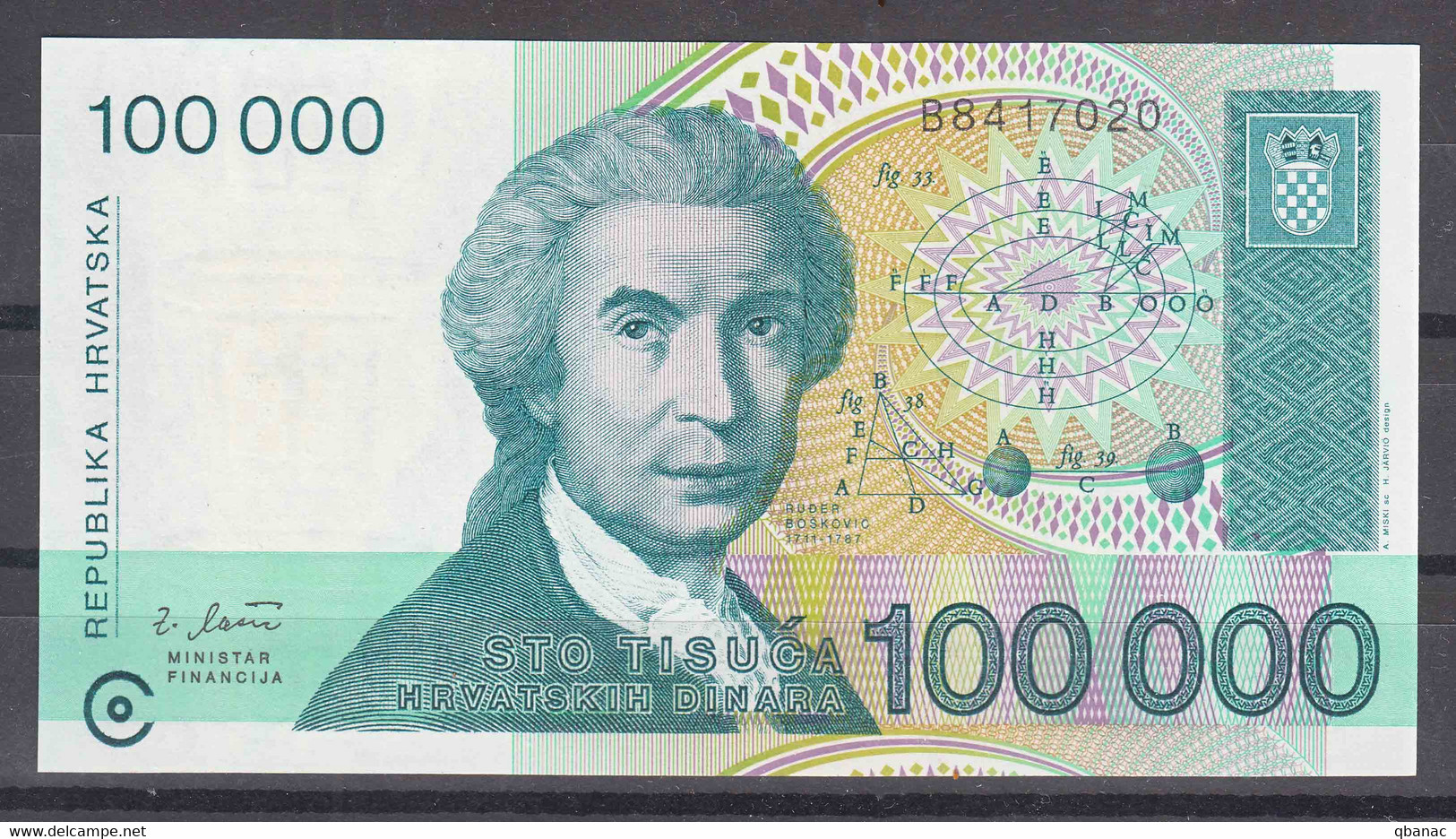 Croatia 1993 100000 Dinara, UNC - Kroatië