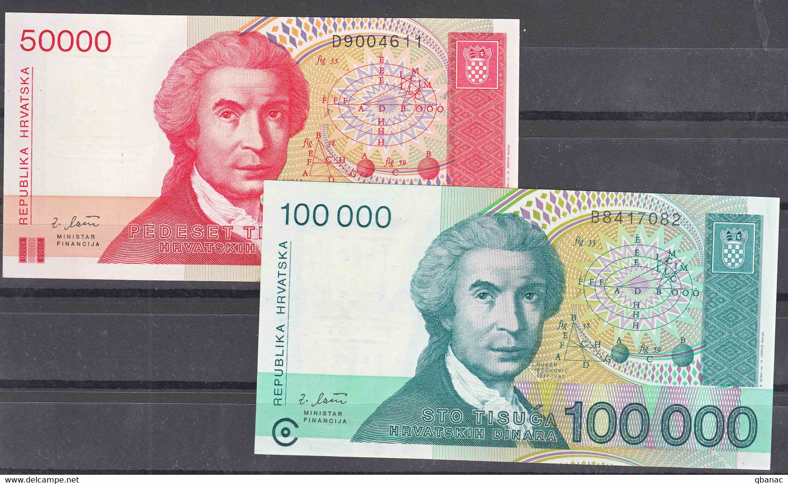 Croatia 1993 50000 And 100000 Dinara, UNC - Croacia