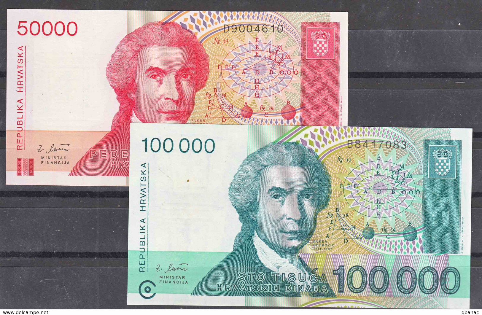 Croatia 1993 50000 And 100000 Dinara, UNC - Croacia