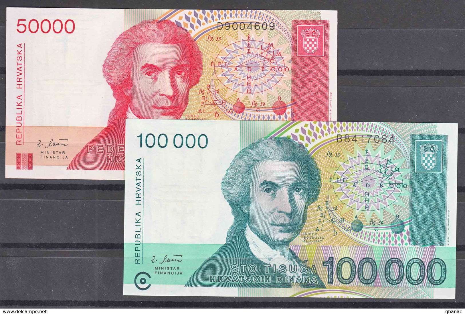 Croatia 1993 50000 And 100000 Dinara, UNC - Croatie