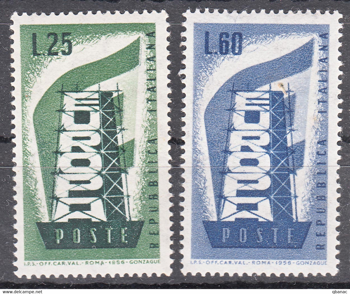 Italy Republic 1956 Europa CEPT Sassone#803-804 Mi#973-974 Mint Never Hinged - 1956