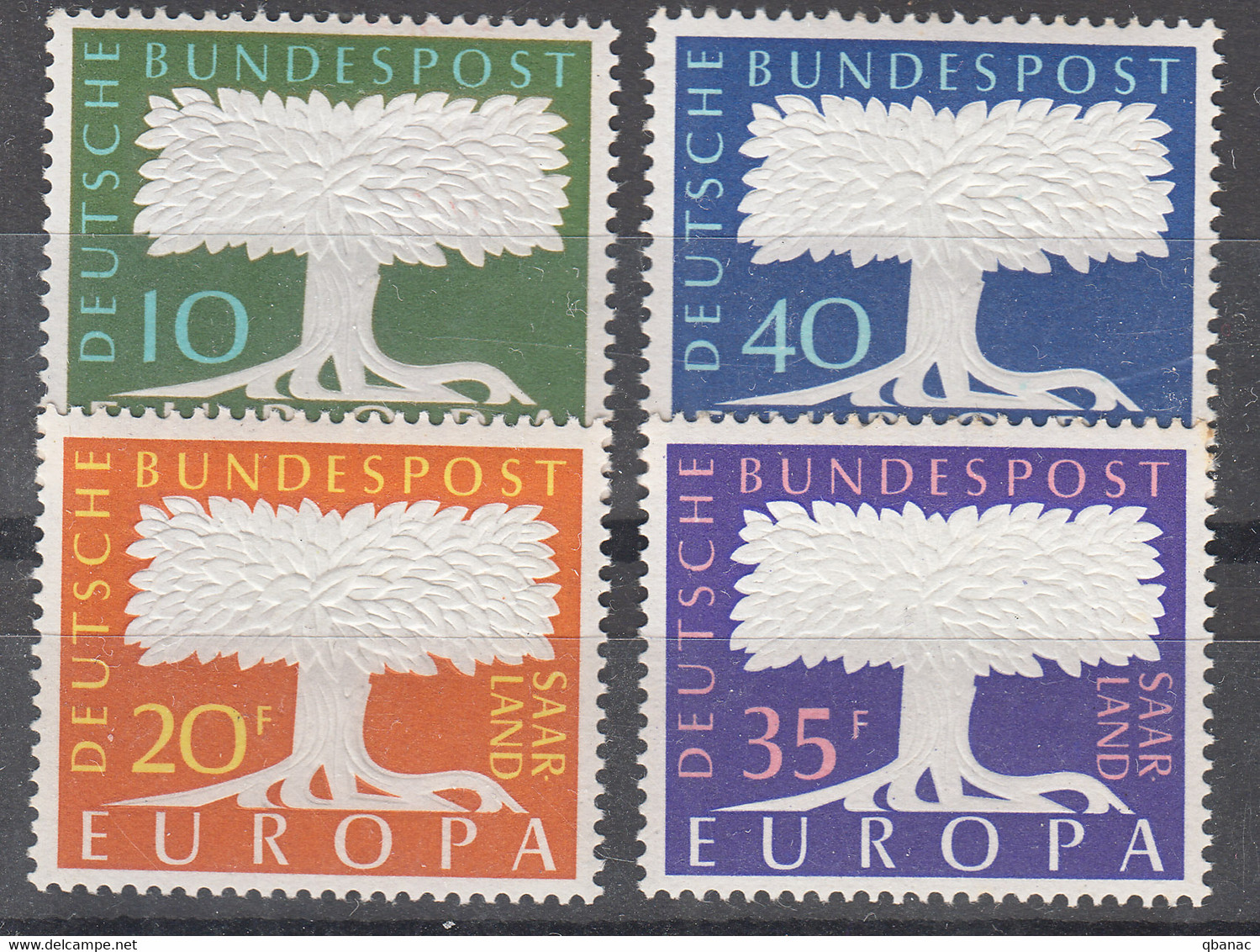 Germany And SAAR 1957 Europa CEPT Mi#268-269 Mi#402-403 Mint Never Hinged - 1957