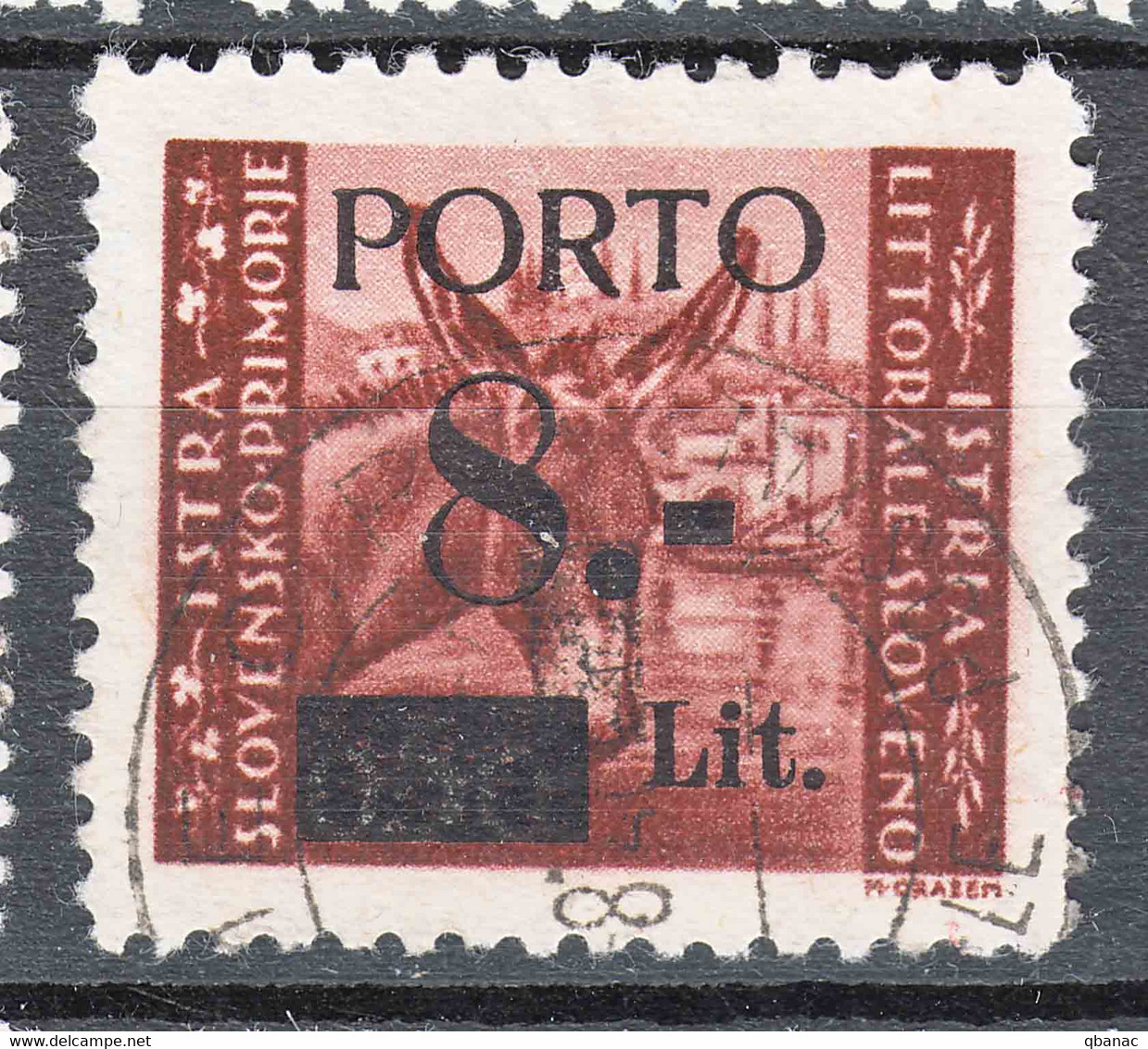 Istria Litorale Yugoslavia Occupation, Porto 1945 Sassone#3 Overprint I, Used - Yugoslavian Occ.: Istria