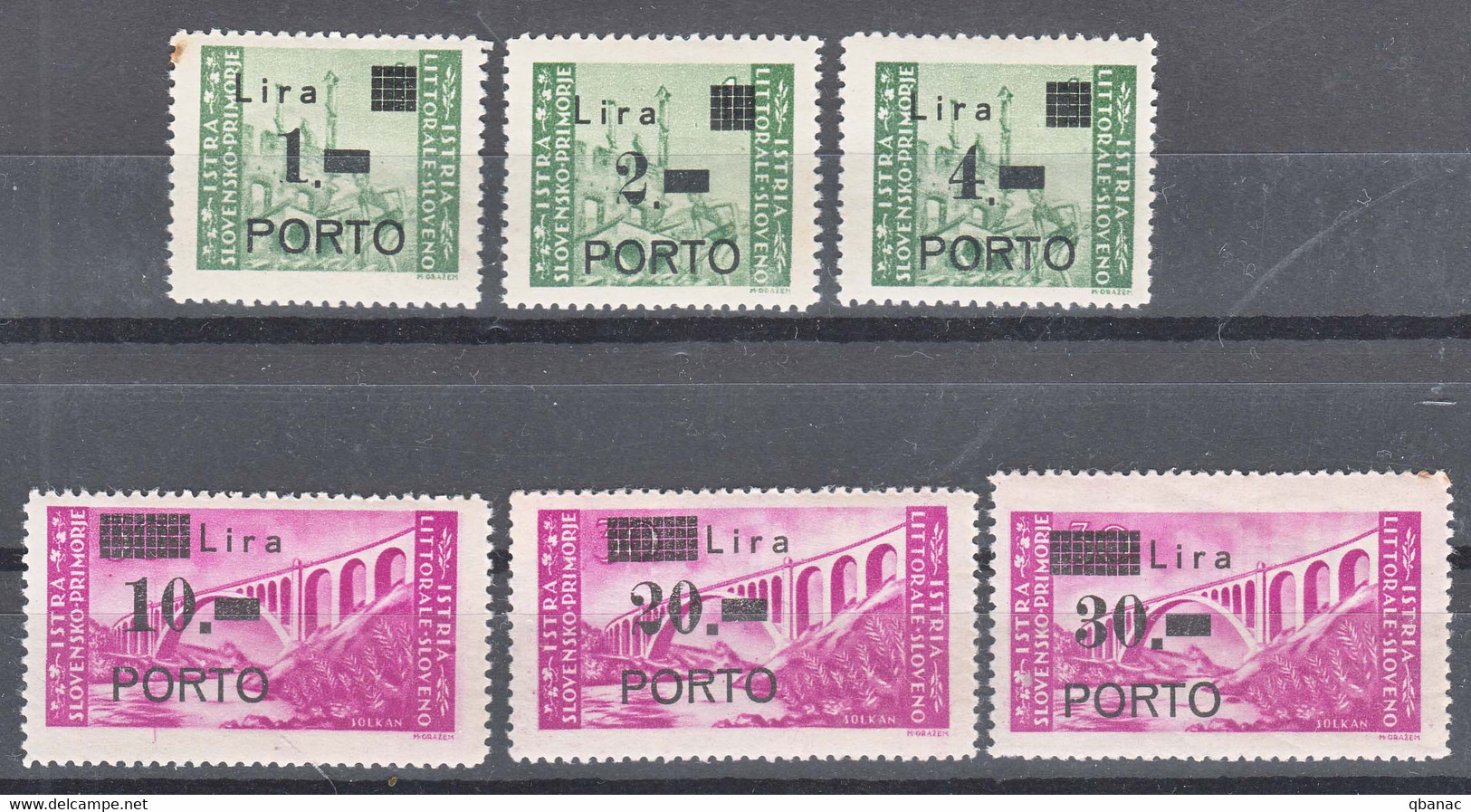 Istria Litorale Yugoslavia Occupation, Porto 1946 Sassone#8-13 Mint Never Hinged - Jugoslawische Bes.: Istrien