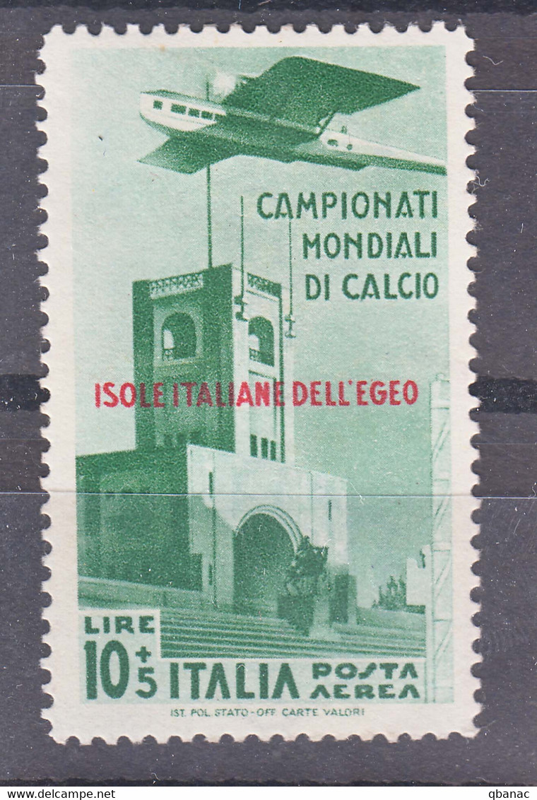 Italy Colonies Aegean Islands Egeo 1934 Calcio Sassone#A37 Mi#145 Mint Hinged - Egée