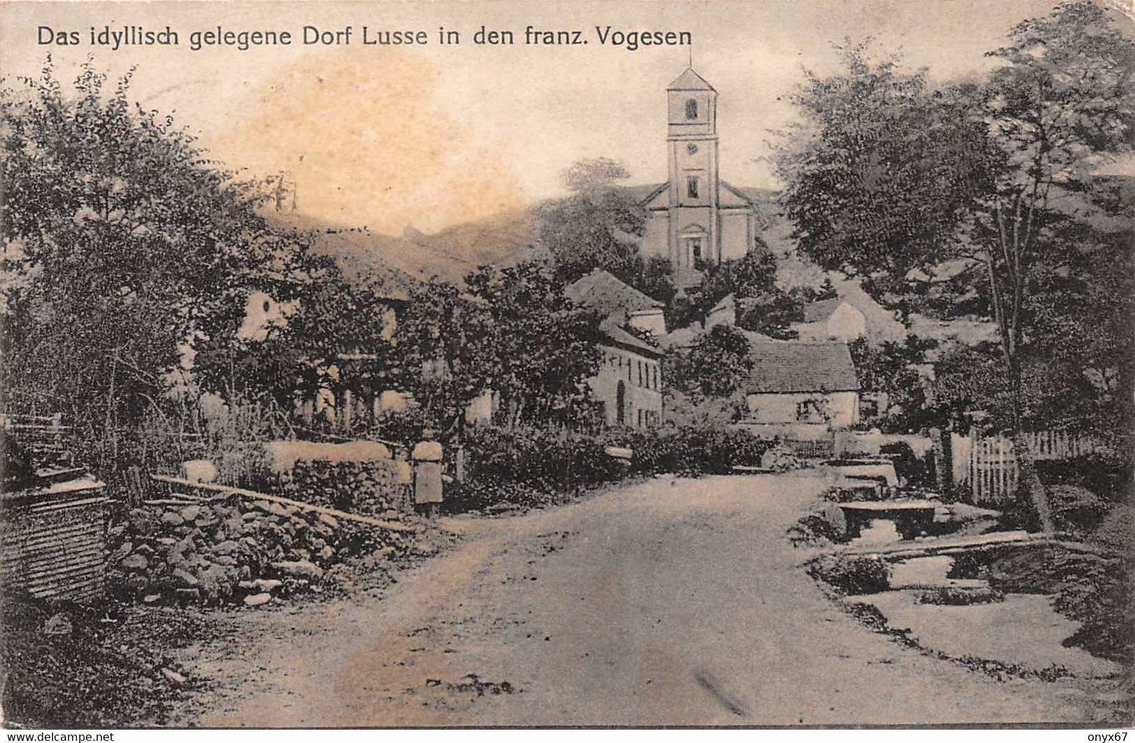 LUSSE (88-Vosges) Centre Du Village - Eglise-Feldpost - Briefstempel-Ldst. J.B. Mosbach-Cachet Militaire - Autres & Non Classés