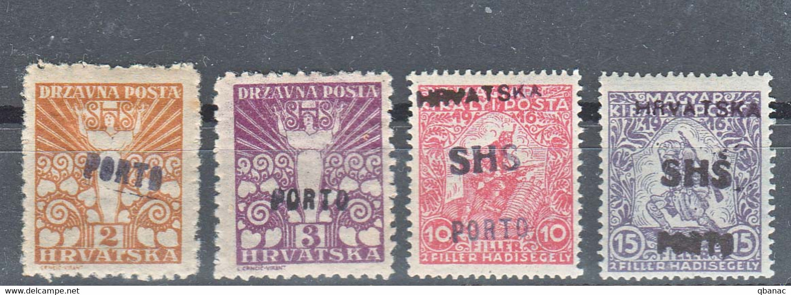 Yugoslavia Kingdom SHS, Iss. For Croatia, Zagreb Porto Provisorium, Used Only In Zagreb II Post Office, Complete Nh - Unused Stamps