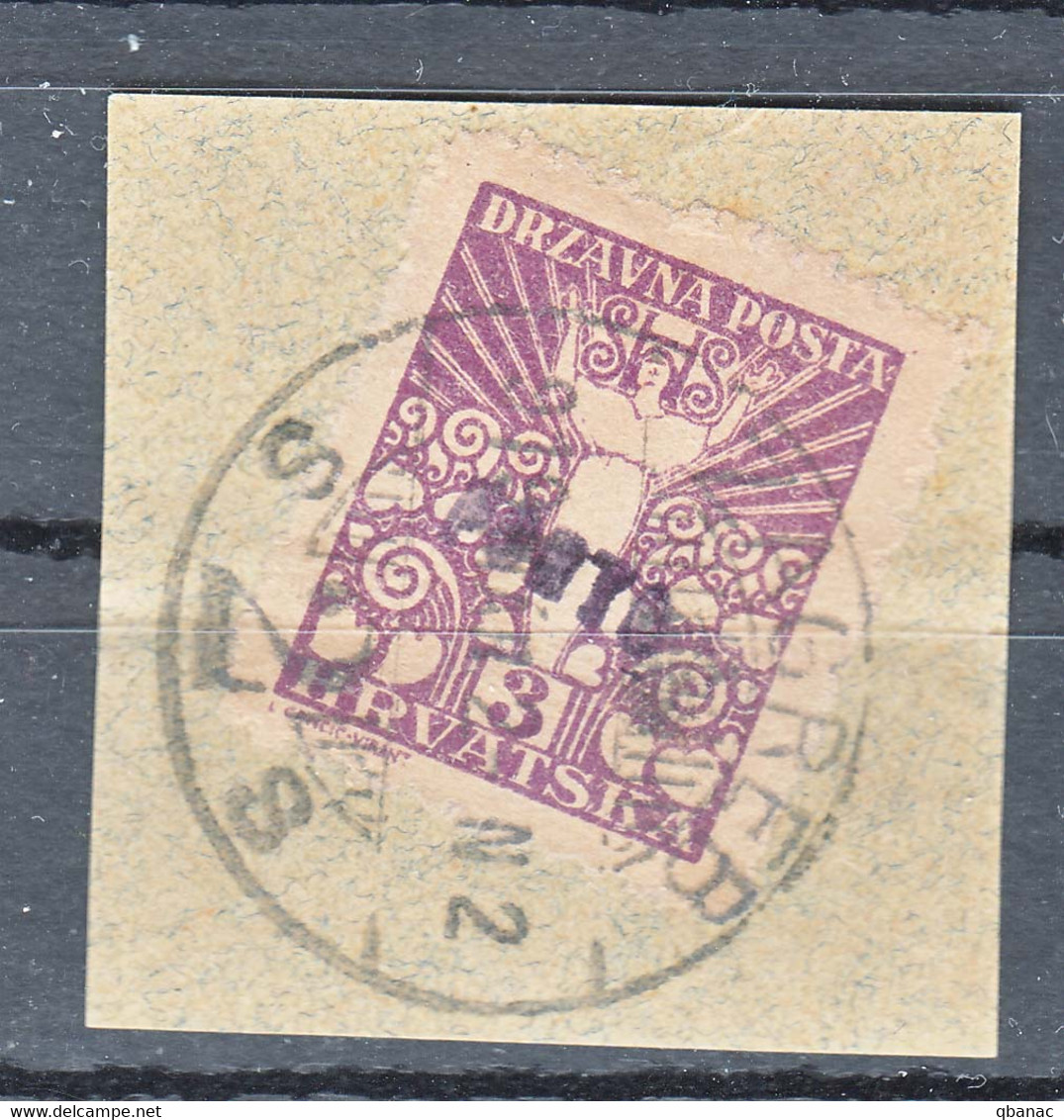 Yugoslavia Kingdom SHS, Iss. For Croatia, Zagreb Porto Provisorium, Used Only In Zagreb II Post Office, Used Cut Square - Ungebraucht