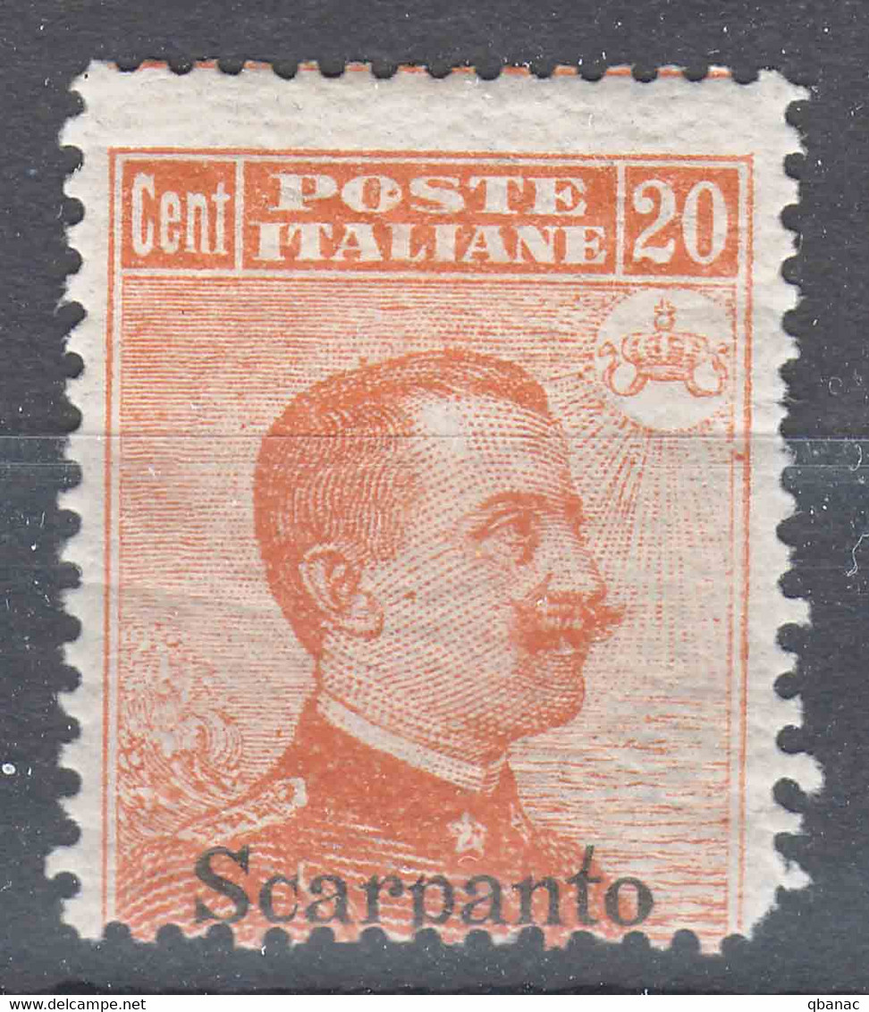 Italy Colonies Aegean Islands, Scarpanto 1916/17 Without Watermark Sassone#9 Mi#11 XI Mint Hinged - Aegean (Scarpanto)