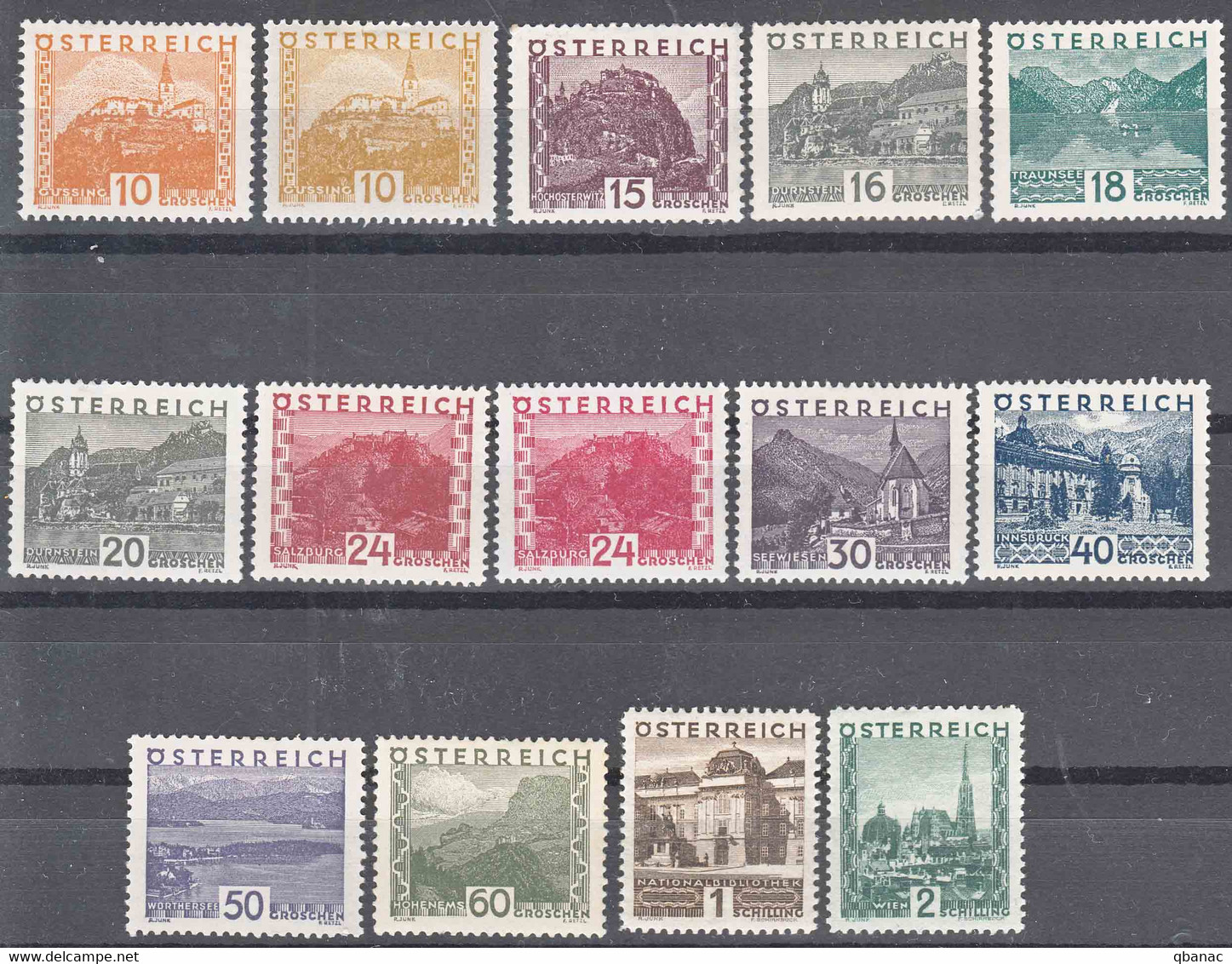 Austria 1929 Big Landscapes Mi#498-511 Mint Hinged - Ungebraucht