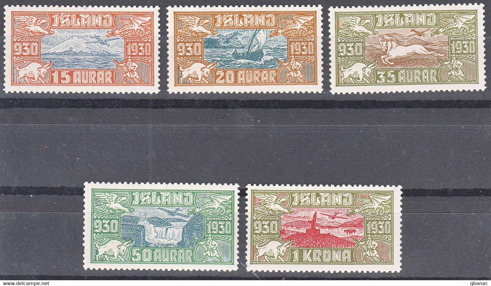 Iceland Island Ijsland 1930 Mi#142-146 Mint Never Hinged - Unused Stamps