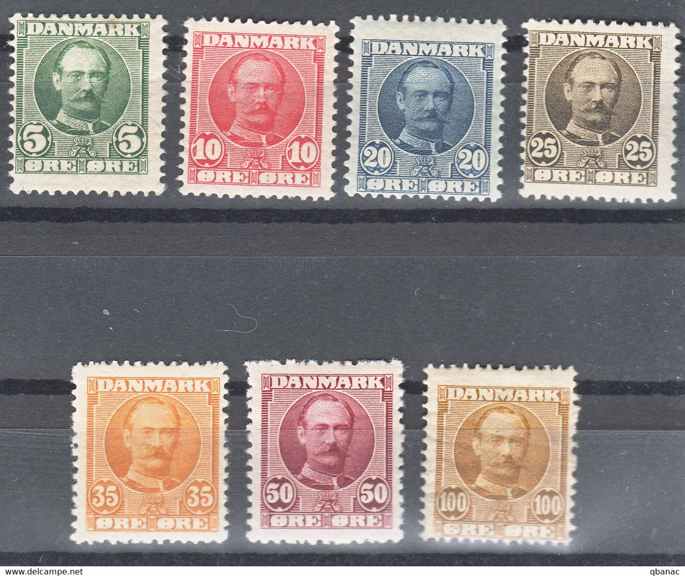 Denmark 1907 King Frederik Mi#53-59 Mint Hinged - Unused Stamps