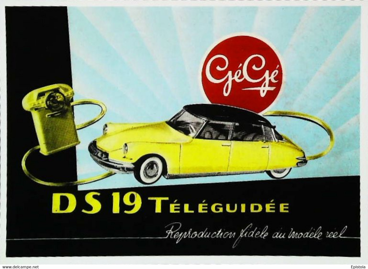 ► Carte Postale Publicité -  Automobile DS 19 Téléguidée Gégé - Reproduction - Publicidad
