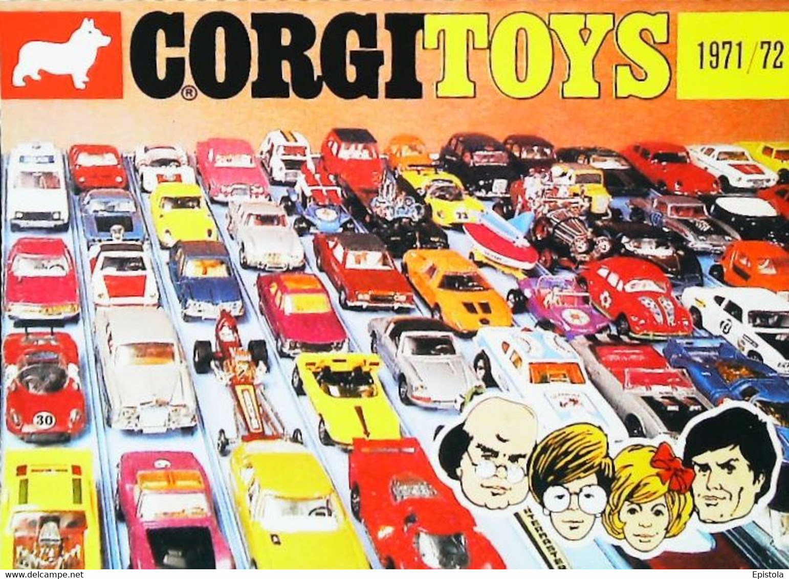 ► Carte Postale Publicité - CORGI Toys 1971/1972 - Batmobile  Aston Buggy Ferrari .......  - Reproduction - Publicitaires - Toutes Marques