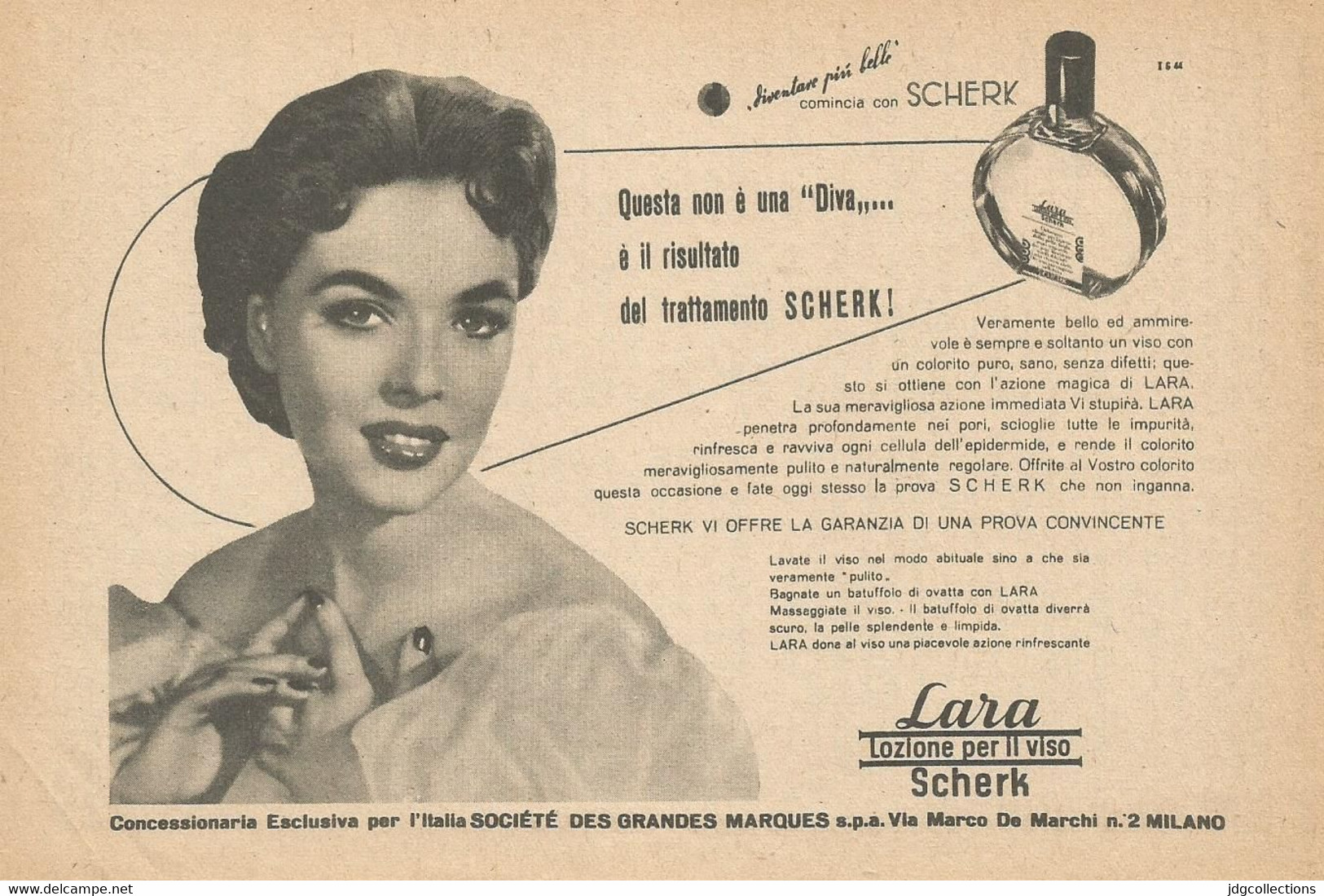 # LARA SCHERK LOZIONE VISO 1950s Advert Pubblicità Publicitè Reklame Perfume Parfum Profumo Surf - Ohne Zuordnung